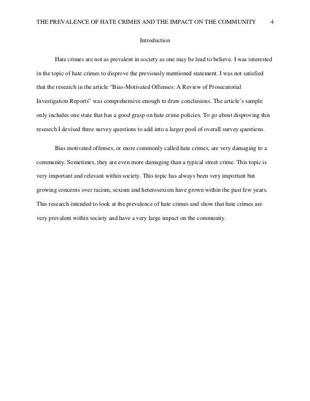 thesis statement research paper hate crimes